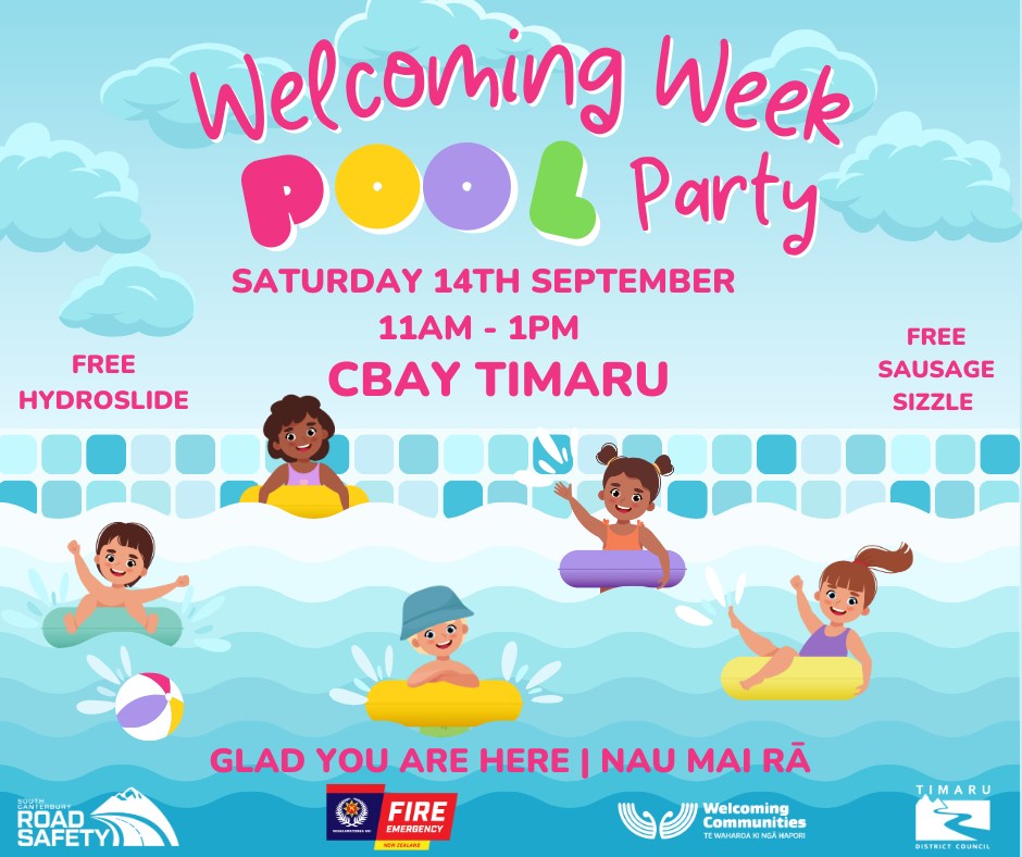 Welcoming Week Pool Party Event Flyer